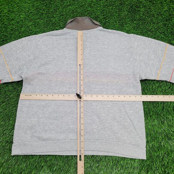 Vintage 90s Campus Collared Sweatshirt Large 22x23 Crop - Picture 6 of 12